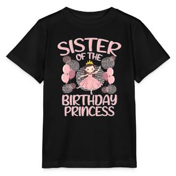 Sister Of the Birthday Boy Princess Gift Deco - Stanley/Stella MINI CREATOR Kids’ T-Shirt - black - Front - Mikhail (115cm)