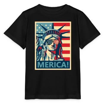 4 juillet Statue de la Liberté Amérique - T-shirt bio MINI CREATOR Stanley/Stella Enfant - noir - Devant - Mikhail (115cm)