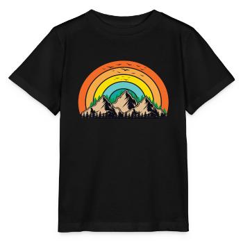 Mountains Vintage Mountains Mountain Mountains Mountain Landscape - Stanley/Stella MINI CREATOR Kids’ T-Shirt - black - Front - Mikhail (115cm)