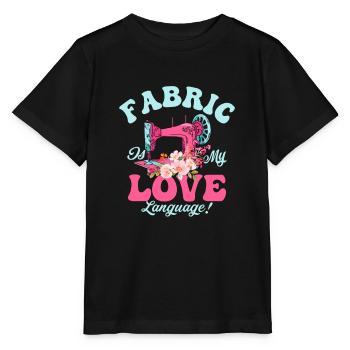 Fabric Is My Love Language! Sewing Machine Crafti - Stanley/Stella MINI CREATOR Kids’ T-Shirt - black - Front - Mikhail (115cm)