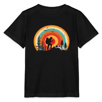 Bergbeklimmen Vintage Retro Bergbeklimmen Bergen - Stanley/Stella Kinder-T-shirt MINI CREATOR  - zwart - Voor - Mikhail (115cm)