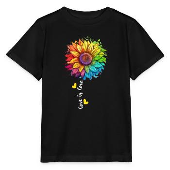 Rainbow Sunflower LGBTQ Lover Pride Community Pun - T-shirt bio MINI CREATOR Stanley/Stella Enfant - noir - Devant - Mikhail (115cm)