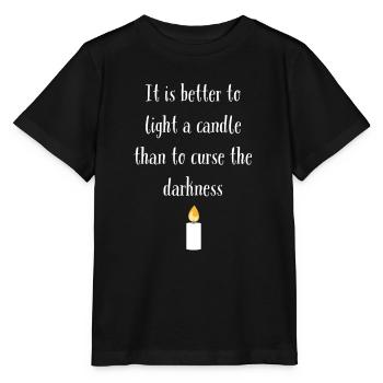 "Light the Light: Defeat the Darkness With Inspirational Clothing!" - Stanley/Stella MINI CREATOR Kids’ T-Shirt - black - Front - Mikhail (115cm)