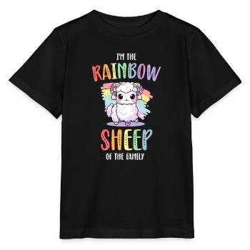 Rainbow Sheep LGBT Lesbian Gay Community Pride - T-shirt bio MINI CREATOR Stanley/Stella Enfant - noir - Devant - Mikhail (115cm)