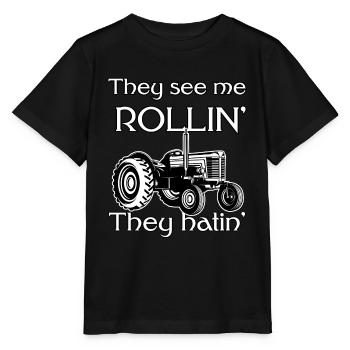 Rollin' Pride : libérez la puissance du tracteur - T-shirt bio MINI CREATOR Stanley/Stella Enfant - noir - Devant - Mikhail (115cm)
