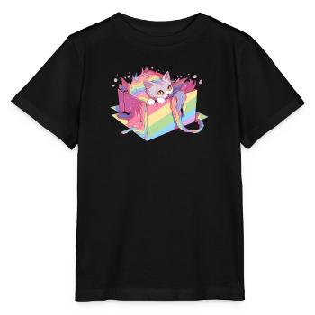 Cool Cat Lesbian Gay Pride LGBT Rainbow Community - T-shirt bio MINI CREATOR Stanley/Stella Enfant - noir - Devant - Mikhail (115cm)
