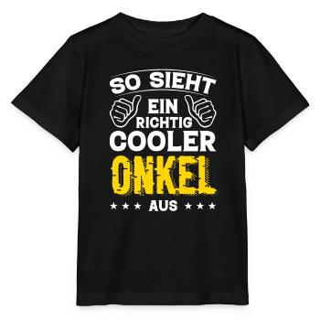 Onkel Onkel Geburtstag Onkel Sprüche Bester Onkel - Stanley/Stella Kinder T-Shirt MINI CREATOR  - Schwarz - Vorne - Mikhail (115cm)