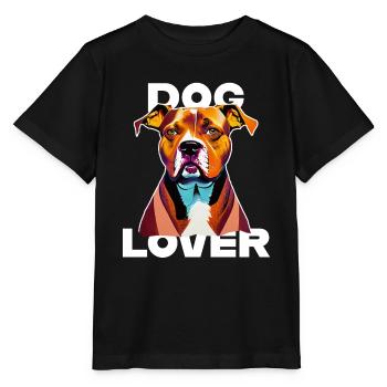 Amant des chiens American Stafford - T-shirt bio MINI CREATOR Stanley/Stella Enfant - noir - Devant - Mikhail (115cm)