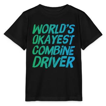 World s Okayest Combine Driver Fun Farming - Stanley/Stella Kinder T-Shirt MINI CREATOR  - Schwarz - Vorne - Mikhail (115cm)