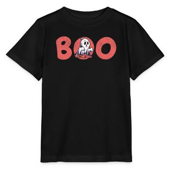 Boo Halloween Spooky Trick Or Treat Ghost Party - Stanley/Stella MINI CREATOR Kids’ T-Shirt - black - Front - Mikhail (115cm)