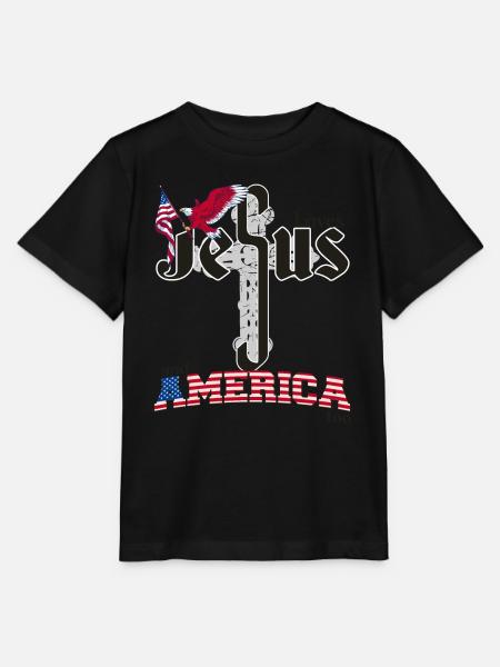 Retro liebt Jesus und Amerika auch, Adler, 4. - Stanley/Stella Kinder T-Shirt MINI CREATOR  - Schwarz