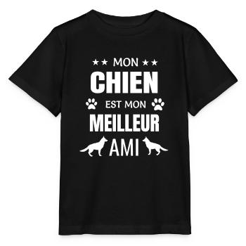 Mon chien est mon meilleur ami - T-shirt bio MINI CREATOR Stanley/Stella Enfant - noir - Devant - Mikhail (115cm)