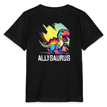 Allysaurus Dinosaur Lover LGBT Transgender Gay Pun - T-shirt bio MINI CREATOR Stanley/Stella Enfant - noir - Devant - Mikhail (115cm)