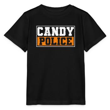 Süßigkeiten Polizist Lustige Halloween Süßigkeiten - Stanley/Stella Kinder T-Shirt MINI CREATOR  - Schwarz - Vorne - Mikhail (115cm)