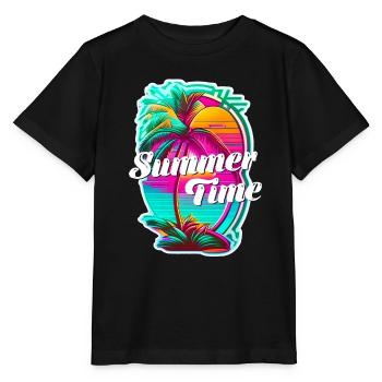 summer time - plage et été - T-shirt bio MINI CREATOR Stanley/Stella Enfant - noir - Devant - Mikhail (115cm)