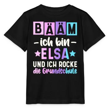 Name Elsa Geschenk Grundschule - Stanley/Stella Kinder T-Shirt MINI CREATOR  - Schwarz - Vorne - Mikhail (115cm)