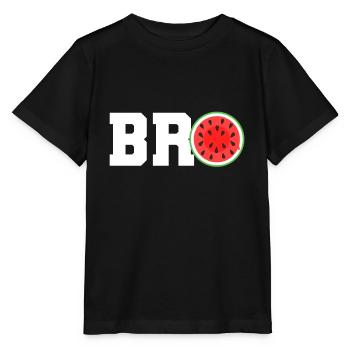 Wassermelone Bro Niedlich Sommerferien Bruder - Stanley/Stella Kinder T-Shirt MINI CREATOR  - Schwarz - Vorne - Mikhail (115cm)