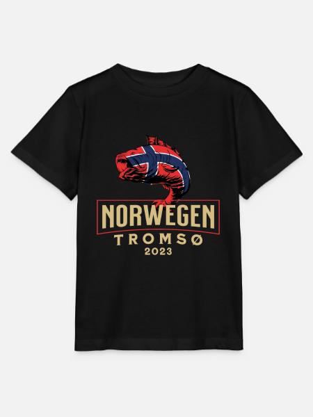 Angelurlaub Angeltour in Norwegen Tromsø - Stanley/Stella Kinder T-Shirt MINI CREATOR - Schwarz