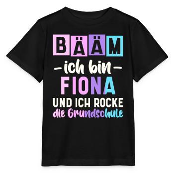 Name Fiona Geschenk Grundschule - Stanley/Stella Kinder T-Shirt MINI CREATOR  - Schwarz - Vorne - Mikhail (115cm)