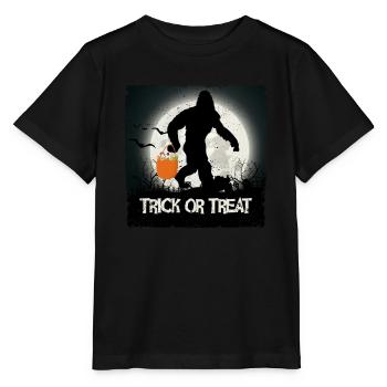 Lustige Halloween Bigfoot Trick oder behandeln - Stanley/Stella Kinder T-Shirt MINI CREATOR  - Schwarz - Vorne - Mikhail (115cm)
