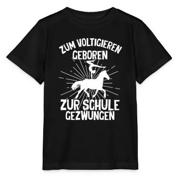 Voltigieren Reiten Pferd Spruch Reiter Reitverein - Stanley/Stella Kinder T-Shirt MINI CREATOR  - Schwarz - Vorne - Mikhail (115cm)