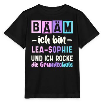 Name Lea-Sophie Geschenk Grundschule - Stanley/Stella Kinder T-Shirt MINI CREATOR  - Schwarz - Vorne - Mikhail (115cm)