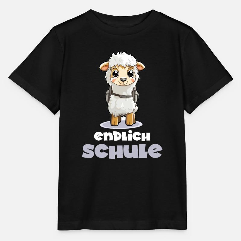 Endlich Schule Lama - Stanley/Stella Kinder T-Shirt MINI CREATOR  - Schwarz