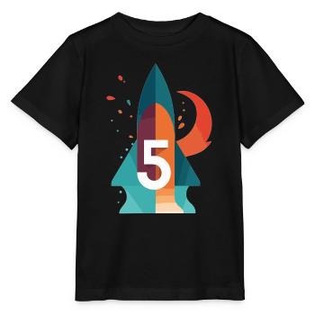 5e anniversaire Rocket - T-shirt bio MINI CREATOR Stanley/Stella Enfant - noir - Devant - Mikhail (115cm)