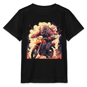 Skull Skull Motocross Dirt Bike - T-shirt bio MINI CREATOR Stanley/Stella Enfant - noir - Devant - Mikhail (115cm)