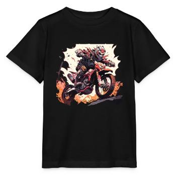 Skull Motocross - T-shirt bio MINI CREATOR Stanley/Stella Enfant - noir - Devant - Mikhail (115cm)