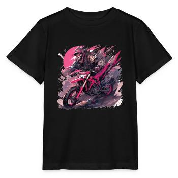Skull Skull Motocross Dirt Bike - T-shirt bio MINI CREATOR Stanley/Stella Enfant - noir - Devant - Mikhail (115cm)
