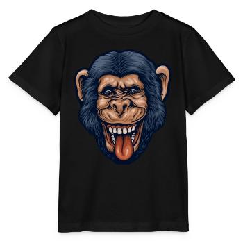 Chimp head - Stanley/Stella MINI CREATOR Kids’ T-Shirt - black - Front - Mikhail (115cm)