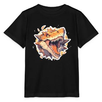Dinosaure TRex - T-shirt bio MINI CREATOR Stanley/Stella Enfant - noir - Devant - Mikhail (115cm)
