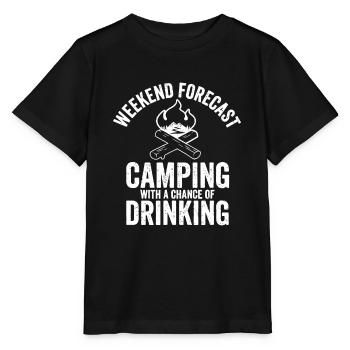 Weekend Forecast Camping with a Chance of Drinking - Stanley/Stella MINI CREATOR Kids’ T-Shirt - black - Front - Mikhail (115cm)