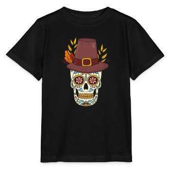 Pilger Zucker Schädel mexikanischen Thanksgiving - Stanley/Stella Kinder T-Shirt MINI CREATOR  - Schwarz - Vorne - Mikhail (115cm)