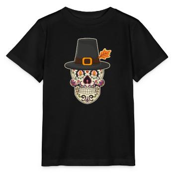 Pilger Zucker Schädel mexikanischen Thanksgiving - Stanley/Stella Kinder T-Shirt MINI CREATOR  - Schwarz - Vorne - Mikhail (115cm)