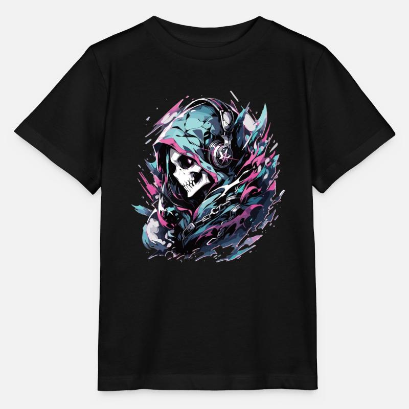 Crâne Crâne Crânes Crâne Squelette - T-shirt bio MINI CREATOR Stanley/Stella Enfant - noir