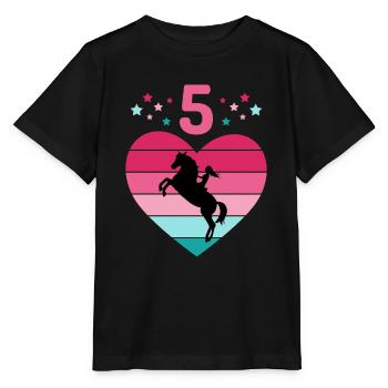 Rider Horse Equestrian 5th Birthday Pony Riding - Stanley/Stella MINI CREATOR Kids’ T-Shirt - black - Front - Mikhail (115cm)