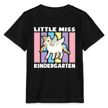 Little Miss Kindergarten Gruppe Einhorn Kita Fun - Stanley/Stella Kinder T-Shirt MINI CREATOR  - Schwarz - Vorne - Mikhail (115cm)