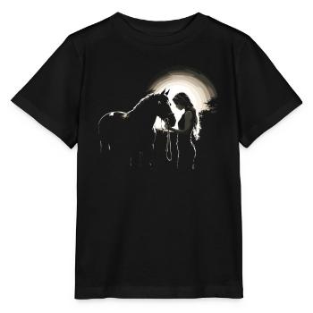 Cavalier & Cheval | Fille de cheval | Équitation Western - T-shirt bio MINI CREATOR Stanley/Stella Enfant - noir - Devant - Mikhail (115cm)