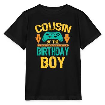Cousin Of the Birthday Boy Gaming Gift Idea - Stanley/Stella MINI CREATOR Kids’ T-Shirt - black - Front - Mikhail (115cm)