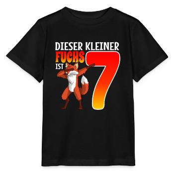 7. Geburtstag fuchs Junge Mädchen Geburtstag - Stanley/Stella Kinder T-Shirt MINI CREATOR  - Schwarz - Vorne - Mikhail (115cm)