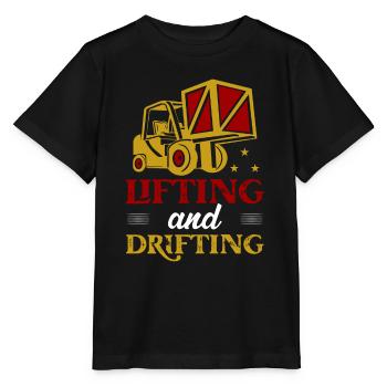 Lifting And Drifting Forklift Forklifter Driver - Stanley/Stella MINI CREATOR Kids’ T-Shirt - black - Front - Mikhail (115cm)
