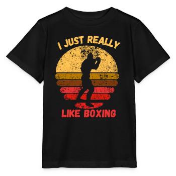 Ich mag Boxen einfach sehr - Stanley/Stella Kinder T-Shirt MINI CREATOR  - Schwarz - Vorne - Mikhail (115cm)