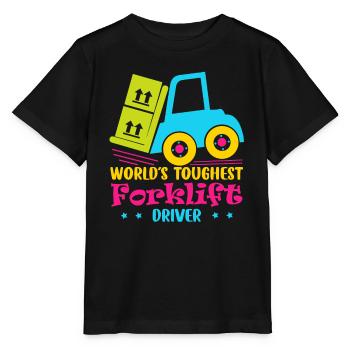 World's Toughest Forklift Driver Forklift Operator - Stanley/Stella MINI CREATOR Kids’ T-Shirt - black - Front - Mikhail (115cm)