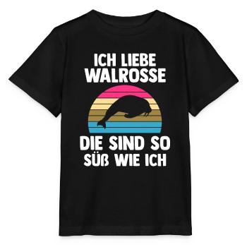 Walross - Stanley/Stella Kinder T-Shirt MINI CREATOR  - Schwarz - Vorne - Mikhail (115cm)