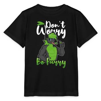 Ehrfürchtiger Fuchs Stolzes pelziges Schwanzohr pelzige Person sein - Stanley/Stella Kinder T-Shirt MINI CREATOR  - Schwarz - Vorne - Mikhail (115cm)