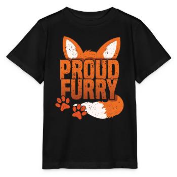 Stolzer pelziger Schwanz Ohr pelzige Person Fuchs Cosplay - Stanley/Stella Kinder T-Shirt MINI CREATOR  - Schwarz - Vorne - Mikhail (115cm)