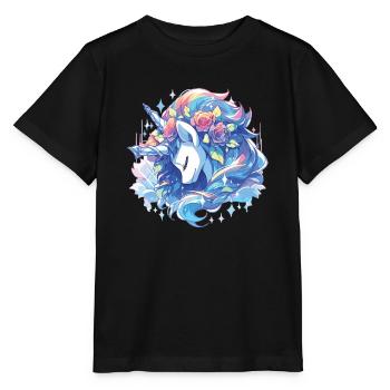 Licornes Licornes Licorne fête Licornes - T-shirt bio MINI CREATOR Stanley/Stella Enfant - noir - Devant - Mikhail (115cm)