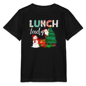 Mittagessen Dame Lustige Weihnachtsbaum Weihnacht - Stanley/Stella Kinder T-Shirt MINI CREATOR  - Schwarz - Vorne - Mikhail (115cm)